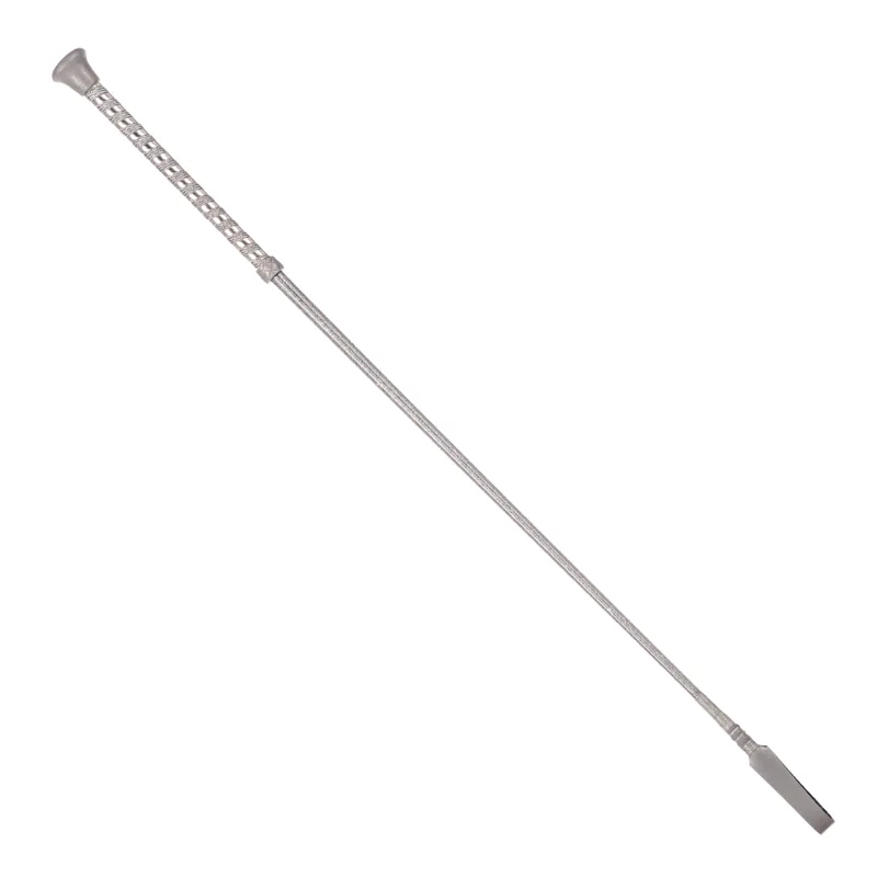 Country Direct Lurex Sparkly Riding Whip Silver